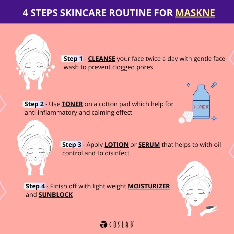 4 steps skincare routine for maskne prevention