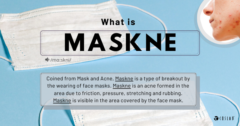 Maskne definition with mask and acne visual